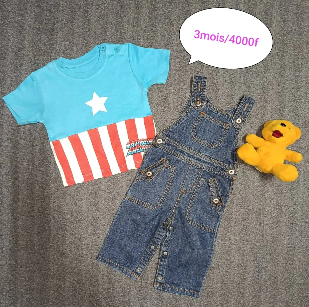 T-shirt étoile et salopette jean