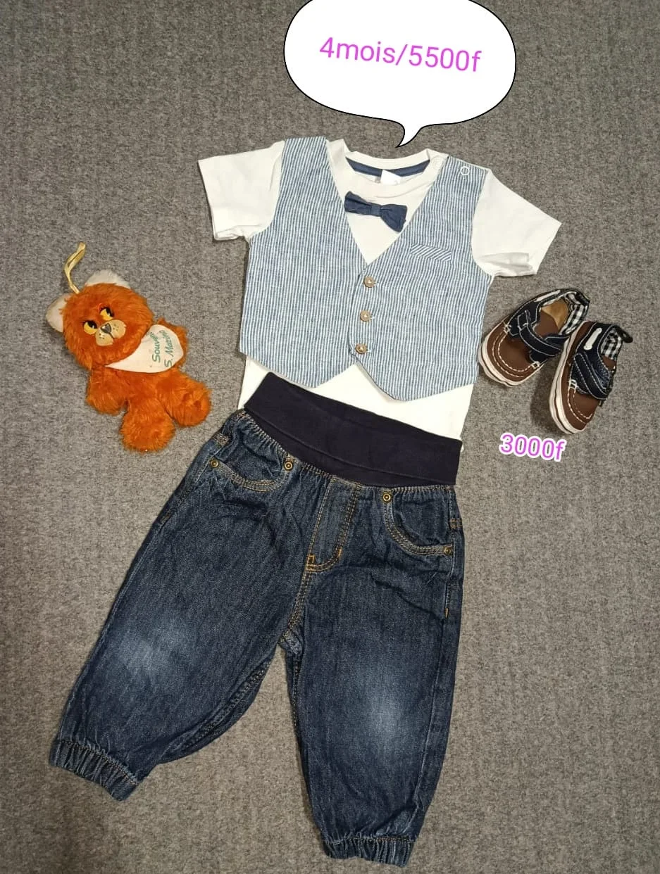 Ensemble cérémonie garçon gilet et jean