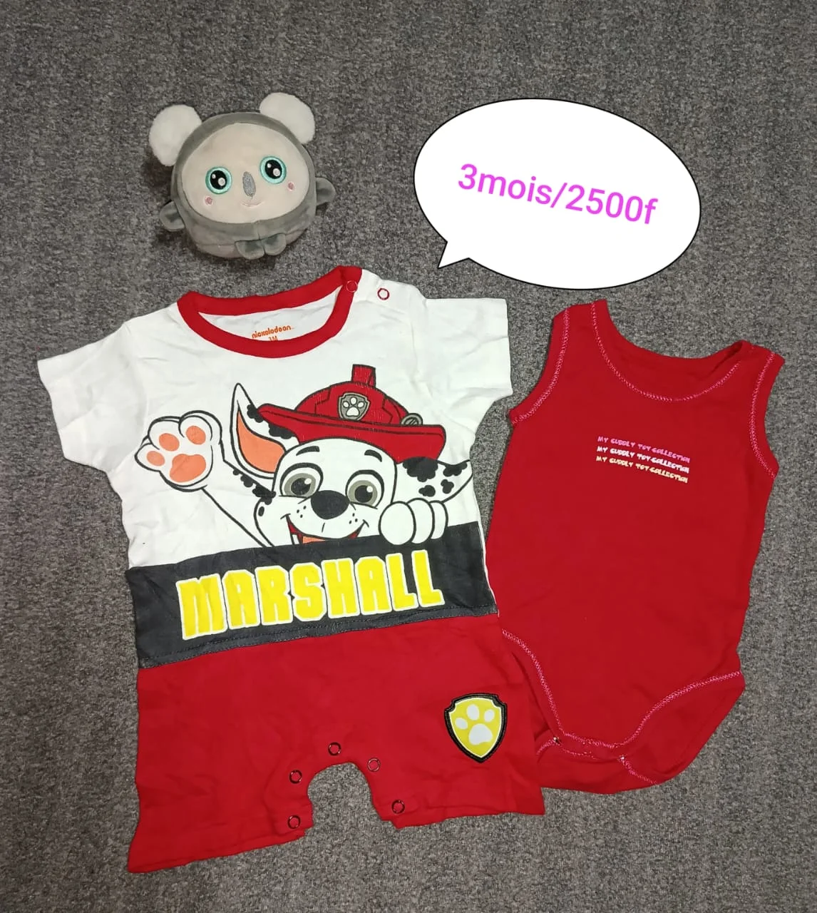 Ensemble salopette rouge Mickey