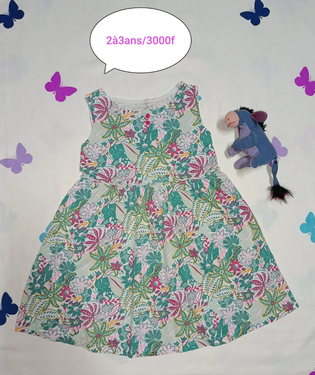 Robe fleurie vert menthe